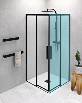ALTIS LINE BLACK sprchové dvere 880-900mm, výška 2000mm, číre sklo