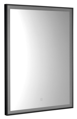 CORNA zrkadlo s LED osvetlením 60x80cm, dotykový senzor, stmievateľné, čierna mat